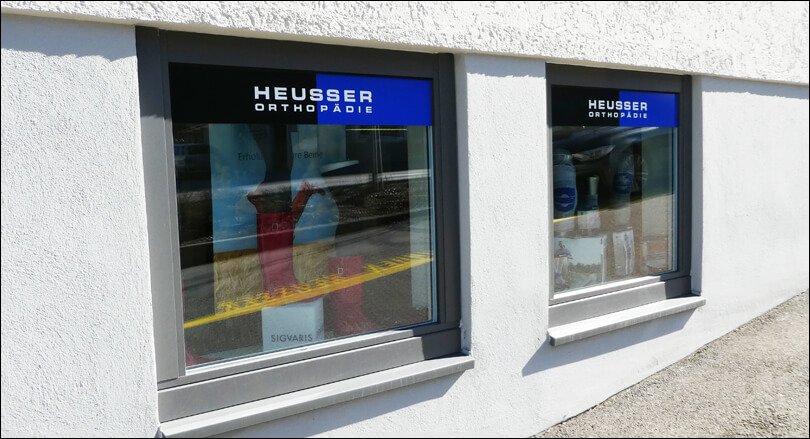 Heusser Orthopädie Adliswil - Beschriftung RIESEN PRINTMEDIA